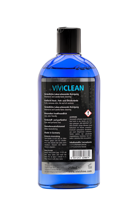 Blue bottle of Viviclean on a white background