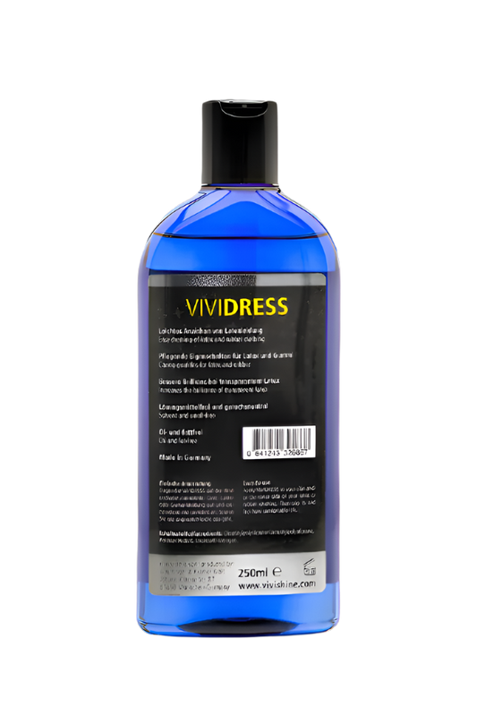 Blue bottle with black cap and label on a white background