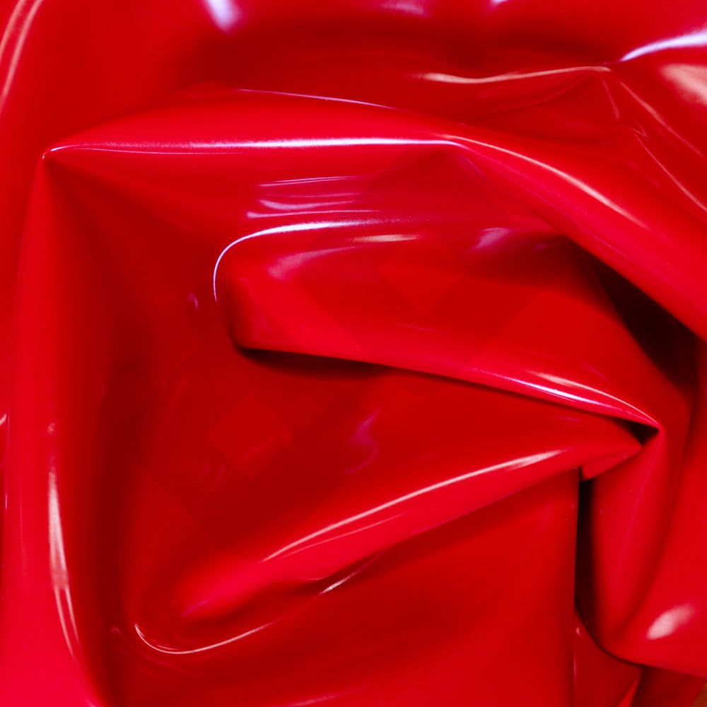 Close-up of a shiny red latex sheet