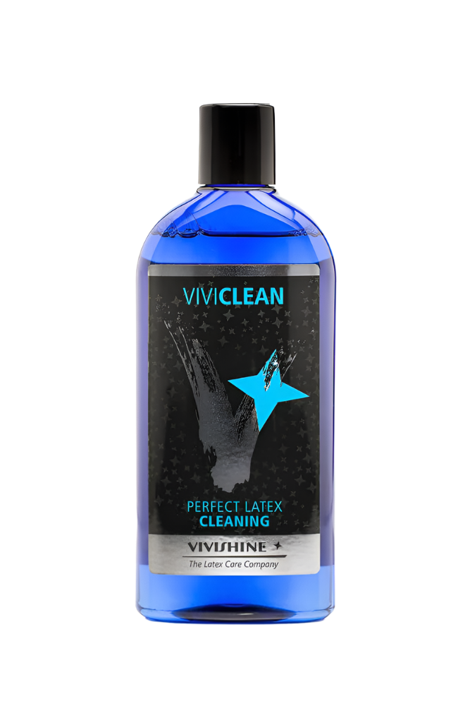 Viviclean bottle for perfect latex cleaning on a white background