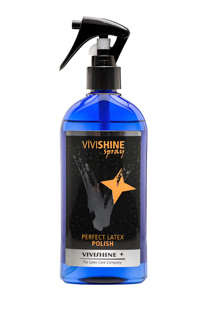 Blue bottle of Vivishine spray with a black label on a white background