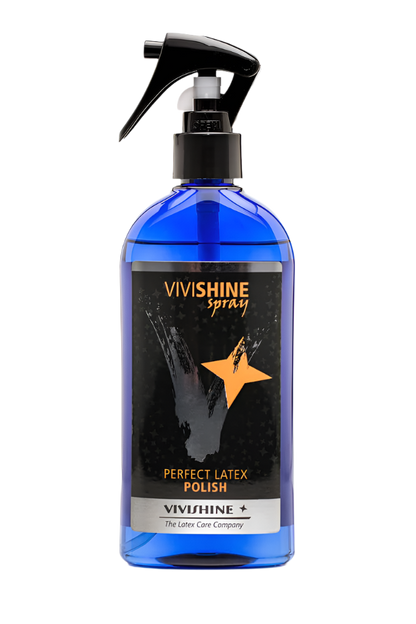 Blue bottle of Vivishine spray with a black label on a white background